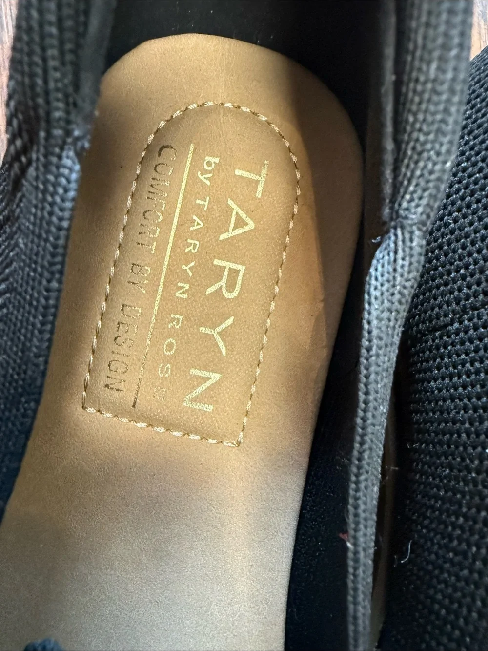 Taryn Rose Black Knit Slip-On Loafers
